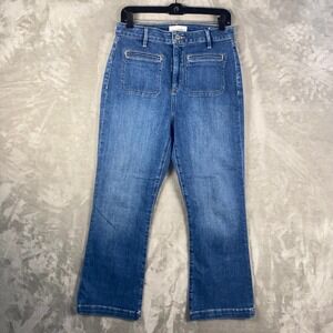 LOFT Curvy Kick Crop Jeans Medium Wash Women Size 8